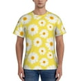 thumbnail image 1 of Vsdgher Daisies Flowers Print Men's Dry Fit Mesh Athletic Shirts Moisture Wicking Tennis T-Shirt Tops, 1 of 9