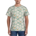 thumbnail image 1 of Vsdgher Daisies Flowers Print Men's Dry Fit Mesh Athletic Shirts Moisture Wicking Tennis T-Shirt Tops, 1 of 9