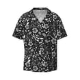 thumbnail image 1 of Vsdgher Daisies Flowers Print Men's Wrinkle Free Untucked Cuban Shirt Business Casual Button Down Shirts Short Sleeve Shirt, 1 of 7