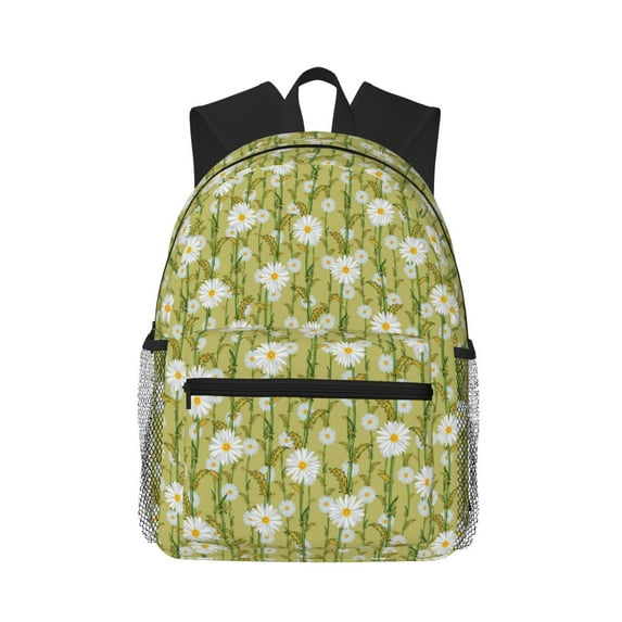 Vsdgher Daisies Flowers Print Unisex Large Capacity Bookbag Schoolbag Casual Daypack for High School/College/Teens/Travel/Work