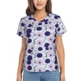 thumbnail image 1 of Vsdgher Daisies Flowers Women Shirts V Neck Short Sleeve Tops T-Shirt Basic Tees, S to 3XLSmall, 1 of 5