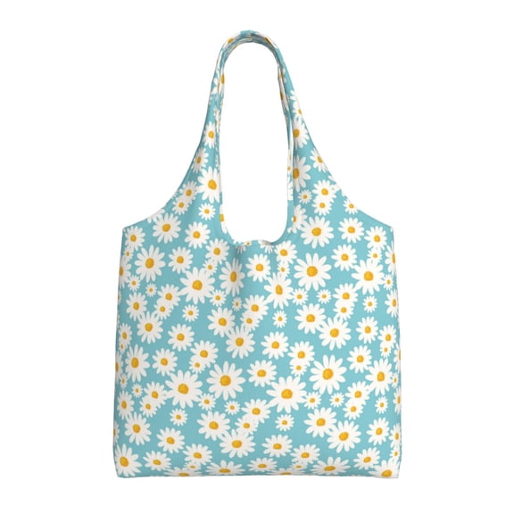 Vsdgher Daisy Floral A Print canvas Tote Bag, Lightweight Cloth Bags, Suitable for shopping, groceries, travel