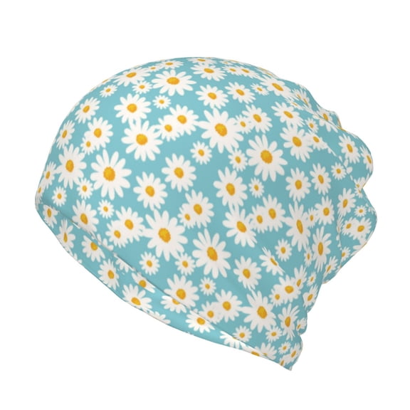 Vsdgher Daisy Floral A Slouchy Beanie Hat for Men/Women, Skull Cap Chemo Cap Night Sleeping Cap