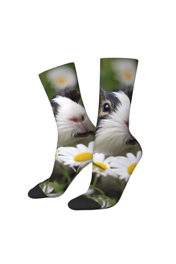 Daisy Guinea Pig Crew Socks for Men & Women, Breathable Casual Athletic Ankle Socks