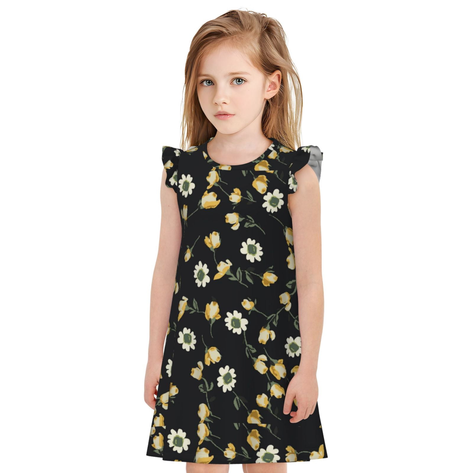 Vsdgher Daisy for Girls Nightgowns Toddler Flutter Short Sleeves ...