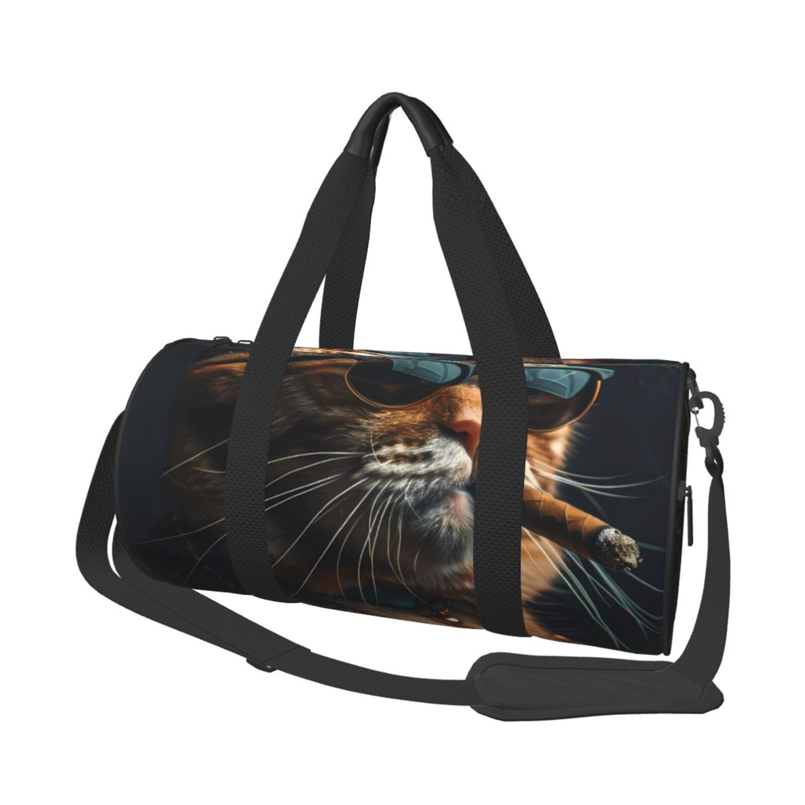Vsdgher Dapper Cat in Sunglasses 45L Foldable Duffel Bag, Sports Gym Bag,Overnight Bag, Portable Weekender Bag for Airplanes