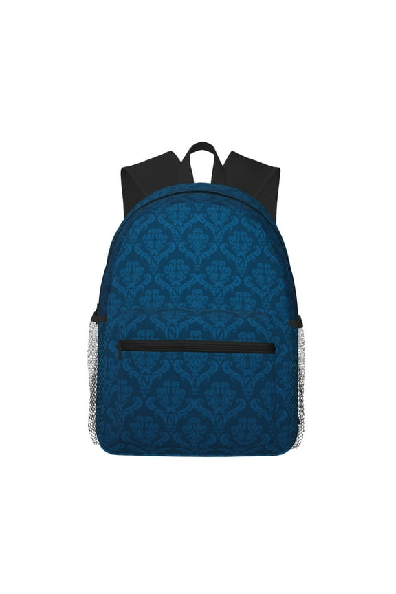 Dark Blue Unisex Large Capacity Bookbag, Schoolbag, Casual Daypack for High School, College, Teens, Travel, Work