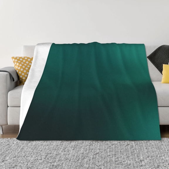 Vsdgher Dark teal green Pattern Fleece Throw Blanket, Horizontal Fleece Bedding Home Decor for Couch & Bed All Season Use -60"x50"