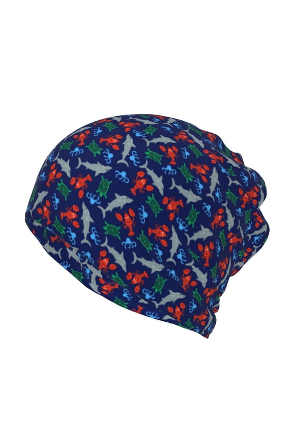 Deep Down In The Ocean Slouchy Beanie Hat for Men/Women, Skull Cap Chemo Cap Night Sleeping Cap