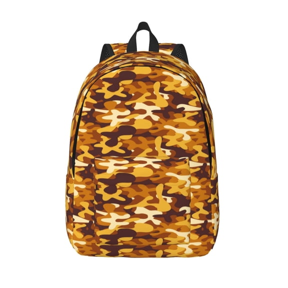 Vsdgher Desert Camouflage Print Canvas Backpack Travel Rucksack Unisex Knapsack 15.7/17.7Inch Laptop Backpack for Work,College -Medium