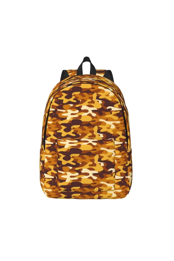 Desert Camouflage Print Canvas Backpack Travel Rucksack Unisex Knapsack 15.7/17.7Inch Laptop Backpack for Work,College -Medium