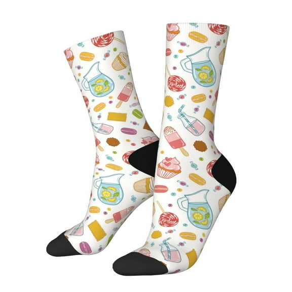 Vsdgher Dessert Crew Socks for Men & Women, Breathable Casual Athletic Ankle Socks