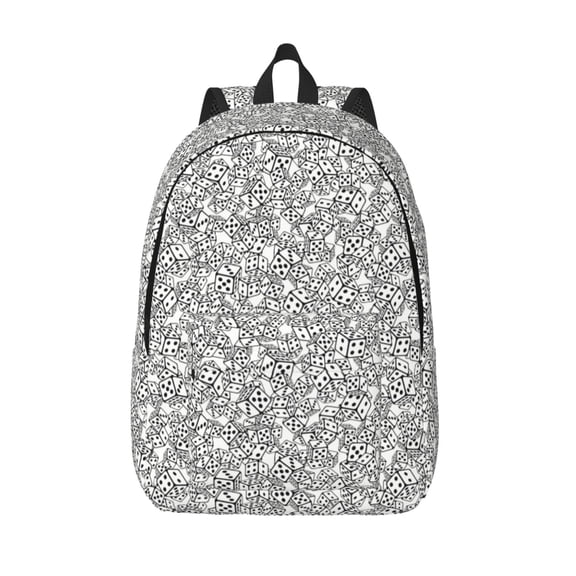 Vsdgher Dice Cubes Print Canvas Backpack Travel Rucksack Unisex Knapsack 15.7/17.7Inch Laptop Backpack for Work,College -Small
