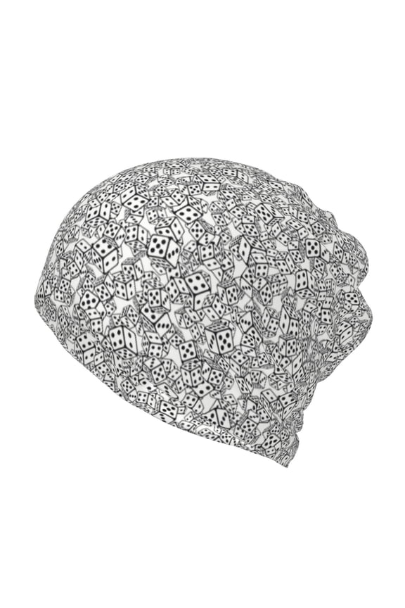 Dice Cubes Slouchy Beanie Hat for Men/Women, Skull Cap Chemo Cap Night Sleeping Cap