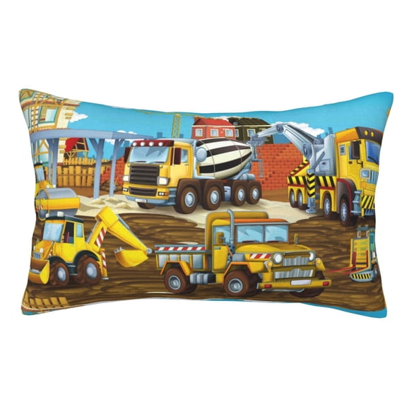 Vsdgher Different Construction Site Vehicles Print Pillow Cases -Iconic Collection Pillowcases -Extra Soft, Not easy to deform,not pilling Export quality