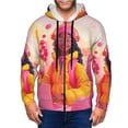 thumbnail image 1 of Vsdgher Digital Nomad Pink Landscape Mens Hoodies Zip Hoodie, Hoodies for Men, Zip-up Hooded Sweatshirt-Large, 1 of 5