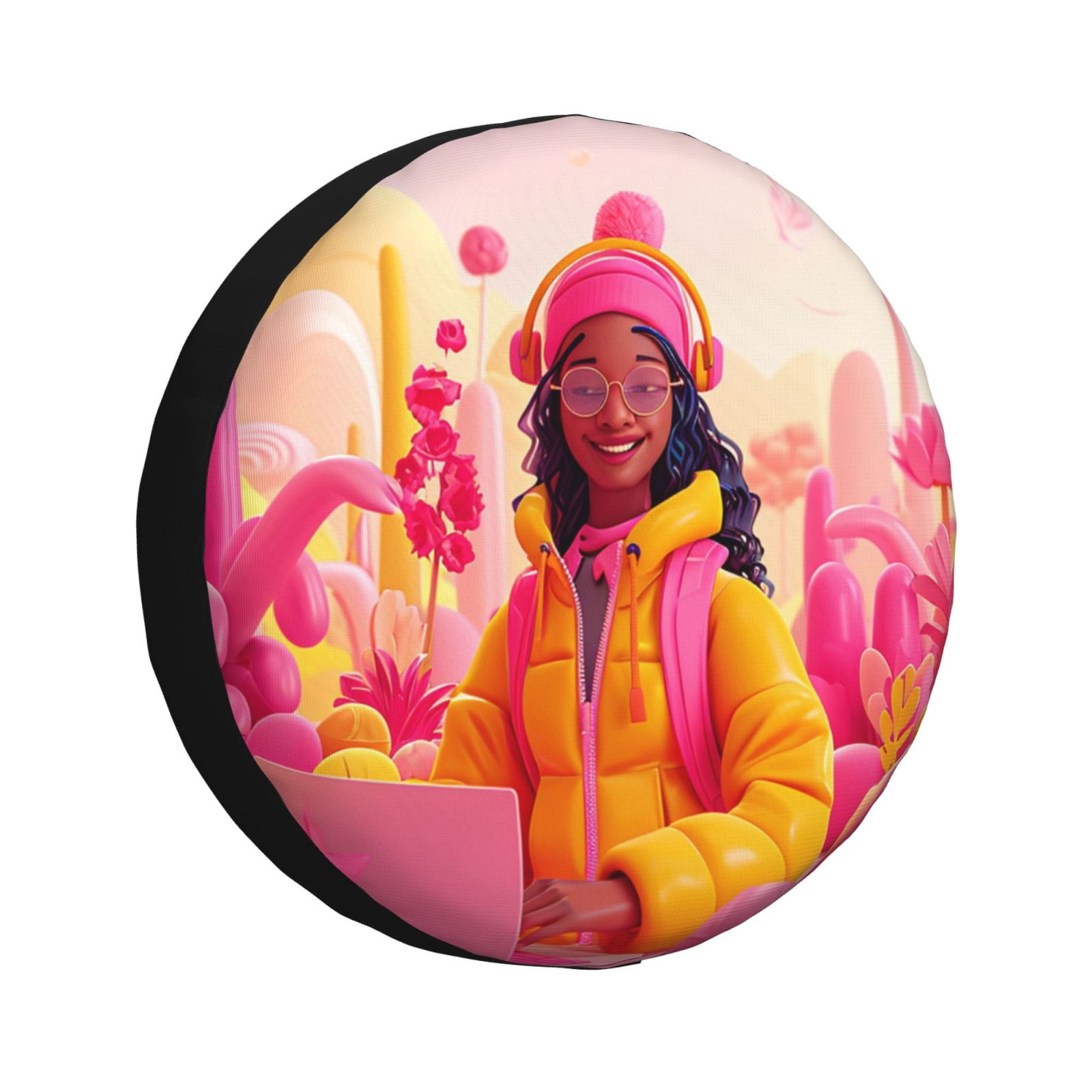 Pink Rv Accessories Vsdgher Digital Nomad Pink Landscape for Spare Tire Cover, Tire Wheel ...