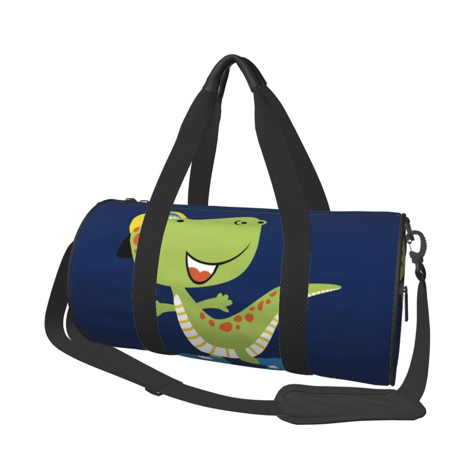 Vsdgher Dino Playing Roller Skate 45L Foldable Duffel Bag, Sports Gym Bag,Overnight Bag, Portable Weekender Bag for Airplanes