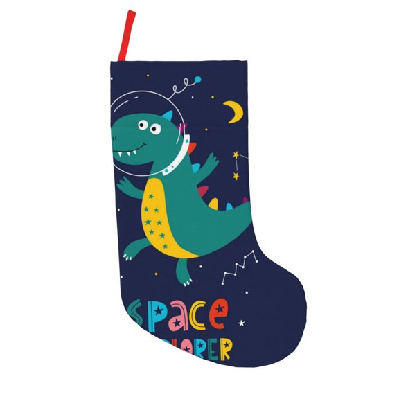 Vsdgher Dinosau Space Explorer Christmas Stockings 18 inch Large Kids Stocking Bags Hanging Socks for Christmas Decor Decorations