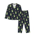 thumbnail image 1 of Vsdgher Dinosaur Astronaut Pajamas Set Long Sleeve Sleepwear Womens Button Down Nightwear Pj Sets-Large, 1 of 7