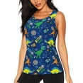 thumbnail image 1 of Vsdgher Dinosaur In Space Print Tank Top Sports Vest Bra for Women Sports ,Performance Stretchy Quick Dry Sports Workout Running Top Vest with Removable Pads, 1 of 8