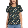 thumbnail image 1 of Vsdgher Dinosaur In The Space Women Shirts V Neck Short Sleeve Tops T-Shirt Basic Tees, S to 3XLXX-Large, 1 of 5