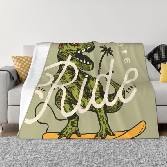Vsdgher Dinosaur Pattern Fleece Throw Blanket, Horizontal Fleece Bedding Home Decor for Couch & Bed All Season Use -50"x40"