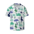 thumbnail image 1 of Vsdgher Dinosaur Print Men's Wrinkle Free Untucked Cuban Shirt Business Casual Button Down Shirts Short Sleeve Shirt, 1 of 7