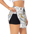 thumbnail image 1 of Vsdgher Dinosaur Print Women's Running Double Layer Shorts High Waisted with Pockets Elastic Yoga Workout Athletic Gym Sports, 1 of 8