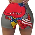 thumbnail image 1 of Vsdgher Dinosaur Super Hero Cartoon print Workout Shorts for Women Seamless Soft Smooth Gym Yoga Scrunch Active Exercise Fitness Shorts, 1 of 8