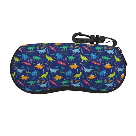 Vsdgher Dinosaurs Adventure Sunglasses Soft Case Neoprene Zipper Eyeglass Case, Zipper Portable Spectacle Cases for Men Women