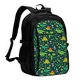 thumbnail image 1 of Vsdgher Dinosaurs and Tropical Leaves and Flowers Print Travel Laptop Backpack, Laptops Backpack with USB Charging Port, Water Resistant Computer Bag Gift for Men & Women, 1 of 7