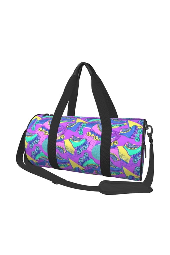 Disco Roller Skates 45L Foldable Duffel Bag, Sports Gym Bag,Overnight Bag, Portable Weekender Bag for Airplanes