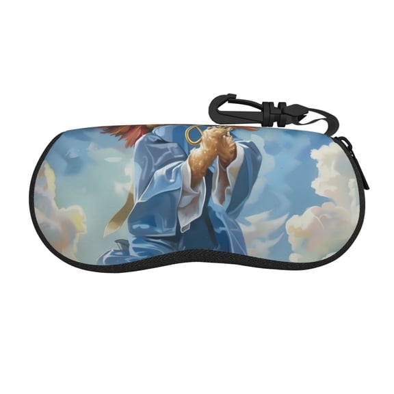 Vsdgher Dog Angel Ascension Sunglasses Soft Case Neoprene Zipper Eyeglass Case, Zipper Portable Spectacle Cases for Men Women