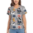 thumbnail image 1 of Vsdgher Dog Women Shirts V Neck Short Sleeve Tops T-Shirt Basic Tees, S to 3XLLarge, 1 of 5