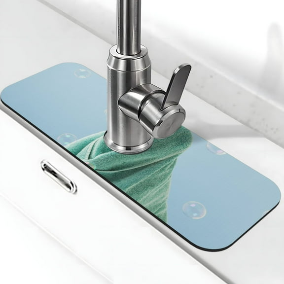 Vsdgher Dog Wrapped in Towel Kitchen Sink Splash Guard Faucet Mat -1 PC Super Absorbent Fast Drying Mat Sink Gadgets-Splash, Bathroom,Sink Mat,(15" X 5.5" )