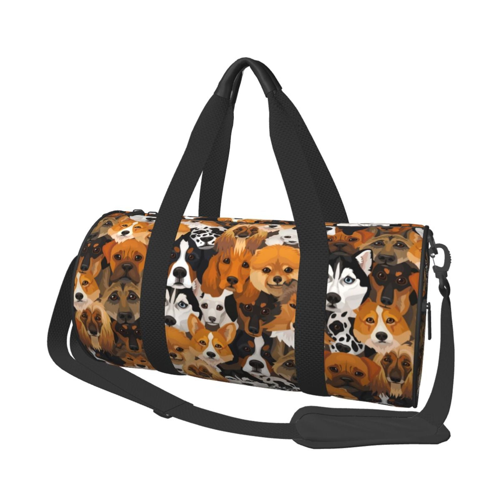 Vsdgher Dogs Different Breeds 45L Foldable Duffel Bag, Sports Gym Bag,Overnight Bag, Portable Weekender Bag for Airplanes