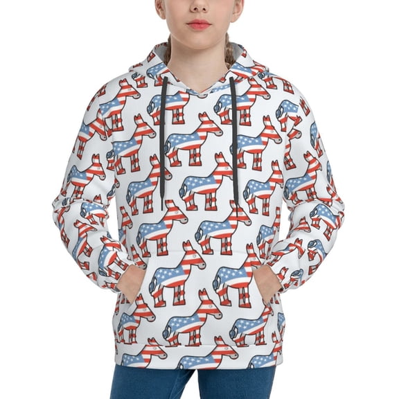 Vsdgher Donkey Hoodie Youth Classic Hooded Pullover Sweatshirts Essentials Hoodie for Children (s-xl)-Small