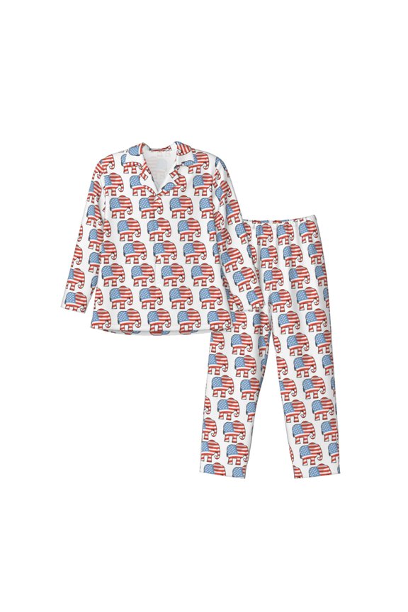 Donkey Mens Pajama Set, Soft Warm Long Sleeve Sleepwear, Cozy Button-Down Pjs for Men-Large