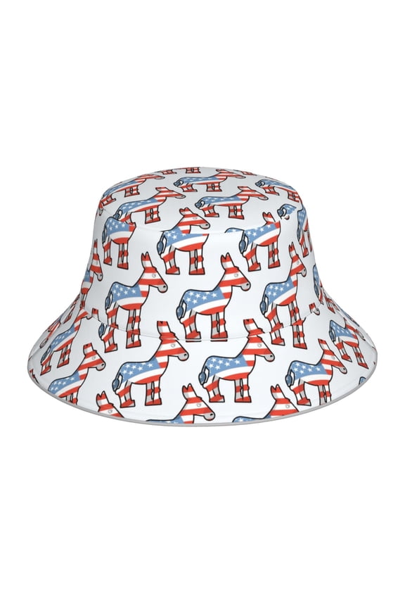 Donkey Print Bucket Hat for Men&Women Bucket Hat Reversible Summer Double-Side-Wear Travel Gardening, Beach, Camping, Hiking, Fishing Cap