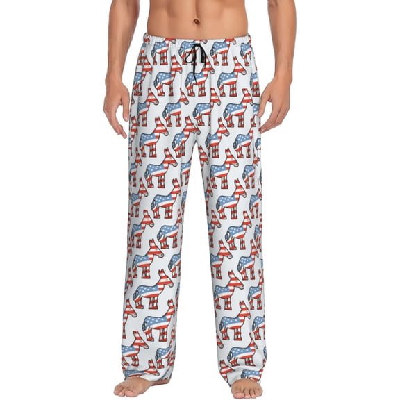 Vsdgher Donkey Print Mens Pajama Pants Sleep & Lounge Pants, PJ Bottoms With elastic waistb and Pockets