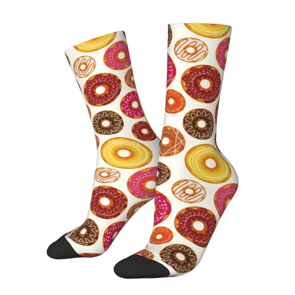 Vsdgher Donut Crew Socks for Men & Women, Breathable Casual Athletic Ankle Socks