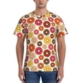 thumbnail image 1 of Vsdgher Donut Print Men's Dry Fit Mesh Athletic Shirts Moisture Wicking Tennis T-Shirt Tops, 1 of 1