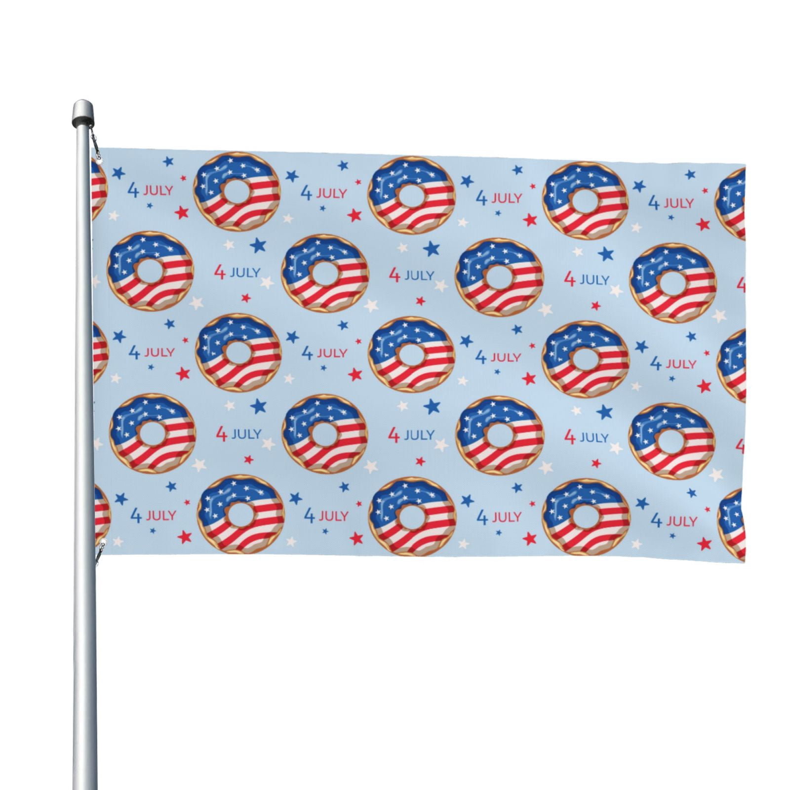Vsdgher Donut with the USA Fag Print Outdoor Decorative Flag 4x6ft, Suitable for outdoor decoration, can be hung indoors, on outdoor lawns, balconies, parties