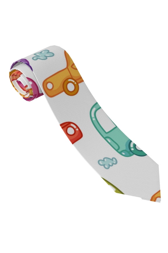 Doodle Cars Print Ties for Men 4.7" Formal Necktie Wedding Accessory Men's Business Ties for Wedding Bussiness Work