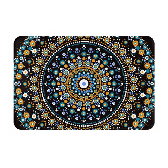 Vsdgher Dot Mandala print Flannel Anti-Slip Floor Mat Comfort Mat Floor Carpet for Decor, Non-Slip, Home, Office, Laundry, Durable