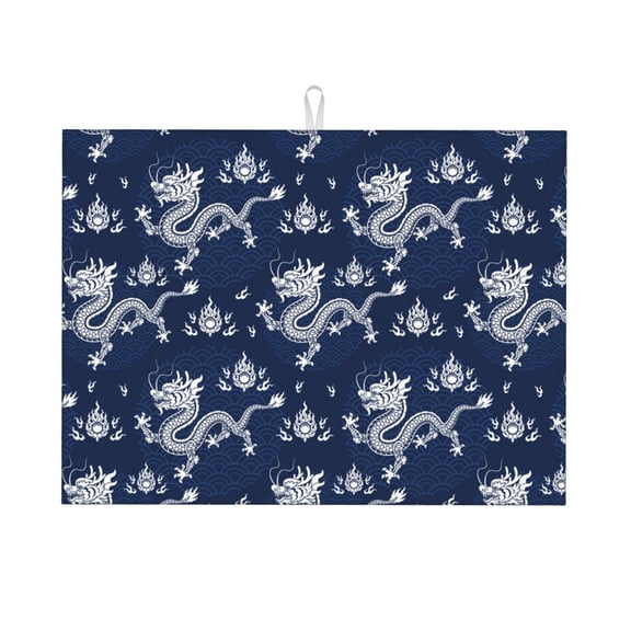 Vsdgher Dragon Dish Drying Mat Super Absorbent Drying Mat Large Dish Drying Mats for Kitchen Counter Kitchen Drying Mat 24" x 18"