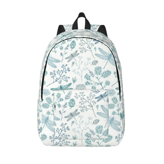 Vsdgher Dragonfly Print Canvas Backpack Travel Rucksack Unisex Knapsack 15.7/17.7Inch Laptop Backpack for Work,College -Medium