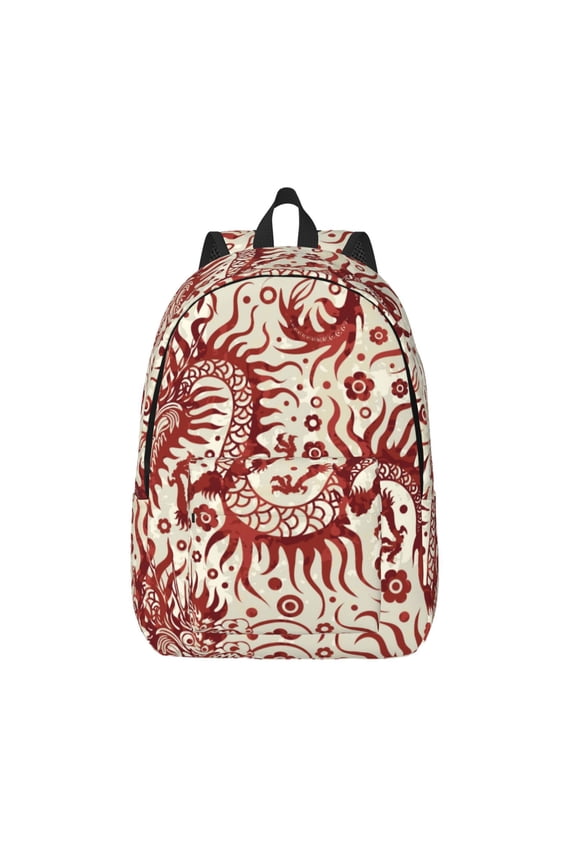 Dragons1 Print Canvas Backpack Travel Rucksack Unisex Knapsack 15.7/17.7Inch Laptop Backpack for Work,College -Medium