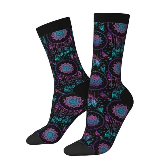 Vsdgher Dreamcatcher With Feathers Crew Socks for Men & Women, Breathable Casual Athletic Ankle Socks